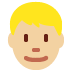 👱🏼‍♂️ man: medium-light skin tone, blond hair display on Twitter